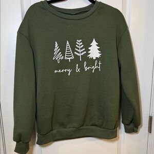 Green Merry & Bright Sweatshirt Size medium